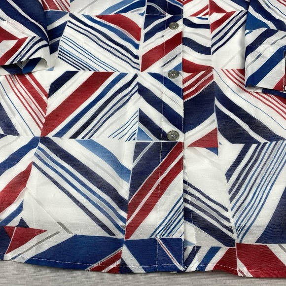 Alfred Dunner Button Up Blouse Women's 22W Red White & Blue 3/4 Sleeve NWT - Picture 2 of 15